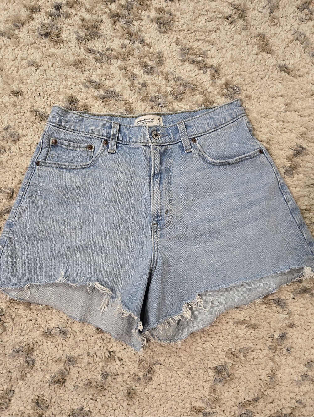 Abercrombie & Fitch Curve Love High Rise Denim Cutoff Shorts Size 29/8